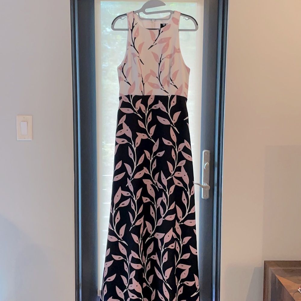 Long sleeveless petal branch Cynthia Rowley gown